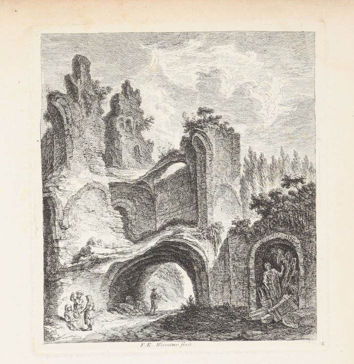 Ruins landscape with figures. Weirotter, Franz Edmund (1730-1771). Half 18th century. Precio: 300€