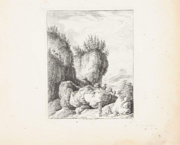 Figures on the rocks. Weirotter, Franz Edmund (1730-1771). Half 18th century. Precio: 300€