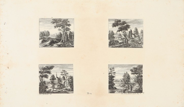 Four landscapes. Hertel, Johann George (1700-1775) - Stockman, Johan Adam (1720-1783). Circa 1750. Precio: 200€