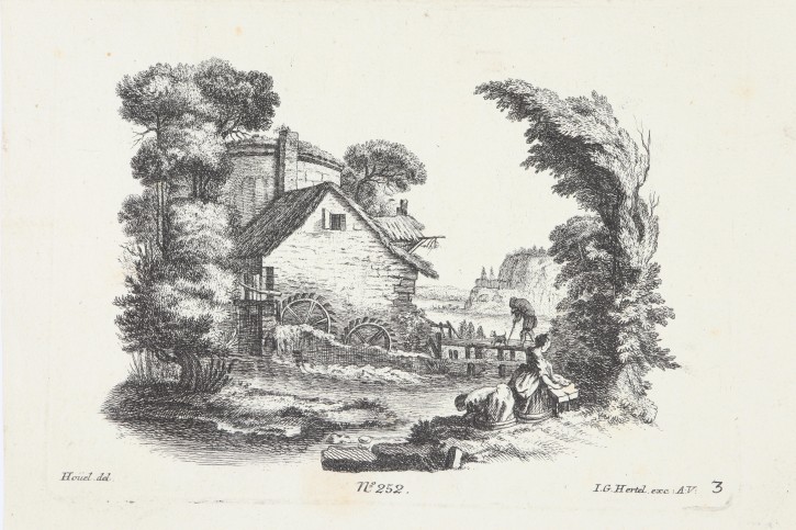 Pair of rural views. Hertel, Johann George (1700-1775) - Laurent-Hoüel, Jean-Pierre-Louis (1735-1813). Half 18th century. Precio: 200€