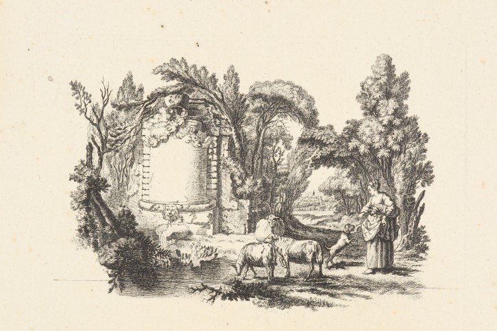 Pair of landscapes with church and mill. Hertel, Johann George (1700-1775) - Laurent-Hoüel, Jean-Pierre-Louis (1735-1813). Half 18th century. Precio: 200€