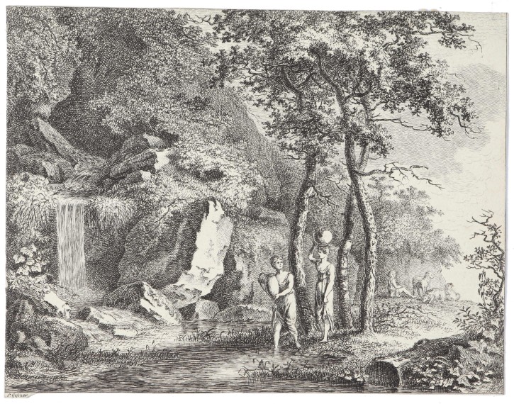 Landscape with mitological figures. Gessner, Salomon (1730-1788). Circa 1760-1770. Precio: 200€