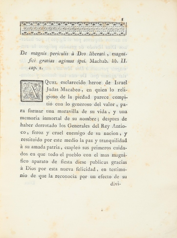 Sermon, que en la solemne fiesta de Accion de Gracias ordenada por el Rey N. Señor (Que dios Guarde), con motivos del nacimiento de los Serenisimos Infantes Gemelos D. Carlos, y D. Felipe (sigue). . 1784. Precio: 300€