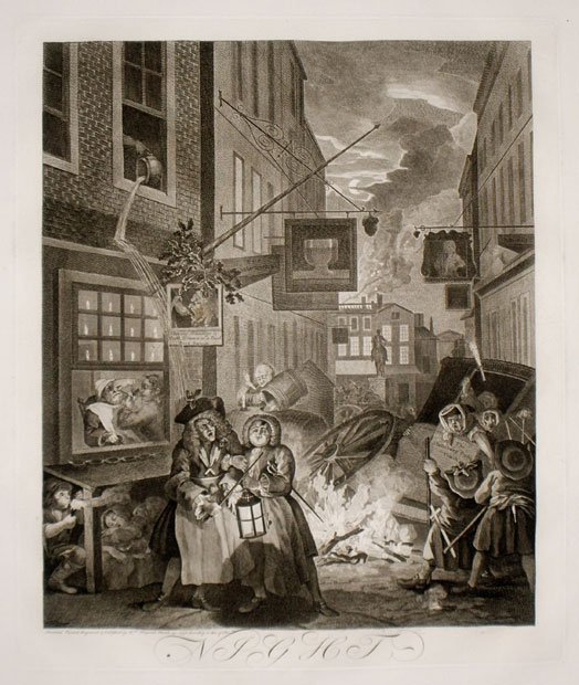 Las cuatro horas del día (serie completa). Hogarth, William. 1738. Edición Baldwin, Cradock & Joy (Heath, ca. 1820-1822). Precio: 2.800 (4)€