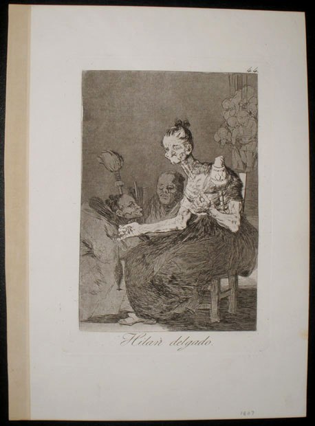 Hilan delgado. Goya Lucientes, Francisco de - Calcografía Nacional. 1797-1799. 2ª o 3ª edición, 1855 o 1868