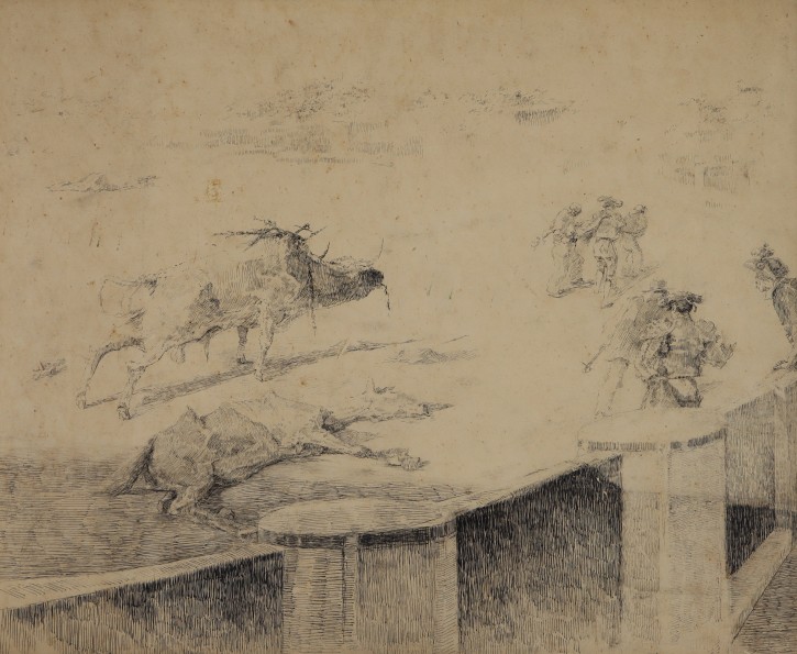 Bullfighting scene. Marín Llovet, Ricardo (1874-1955). . Precio: 600€