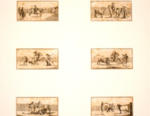 Lot of 12 bullfighting scenes