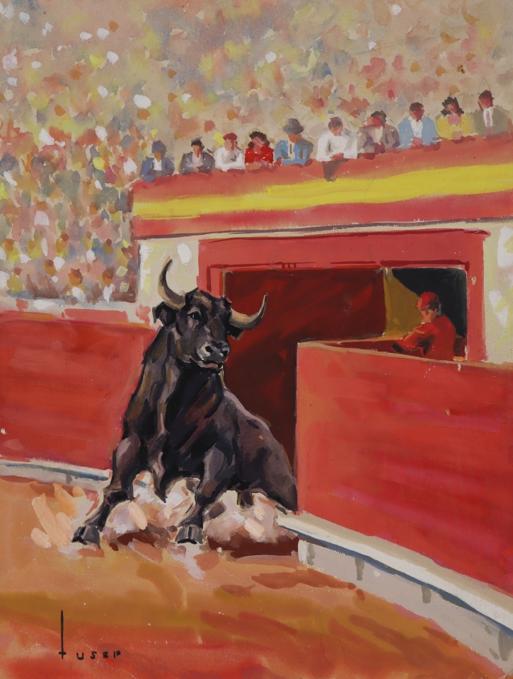 Three bullfighting scenes. Tuser Vázquez, José María (1919-1986). Mediados siglo XX. Precio: 200€