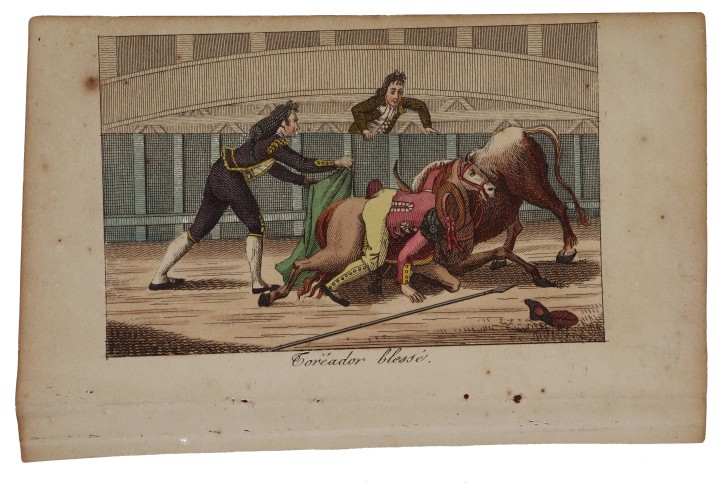 Combat du taureau & Teréador blessé. . Ca. 1815. Precio: 300€