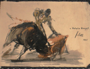 Bullfighting scene. Capote