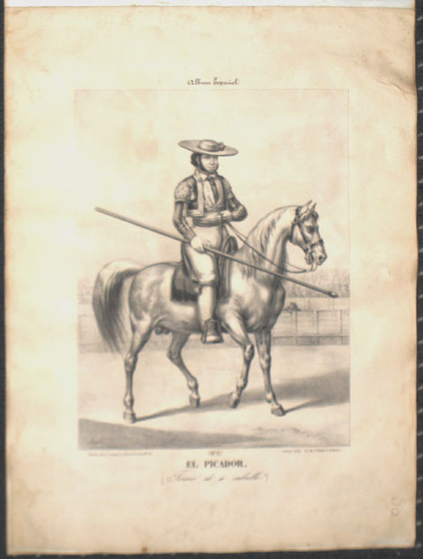 El Picador (Torero de á caballo). Villegas - Donon, J.. Mediados siglo XIX. Precio: 200€