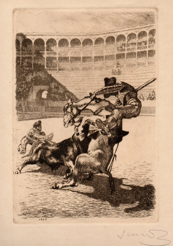Bullfight scene