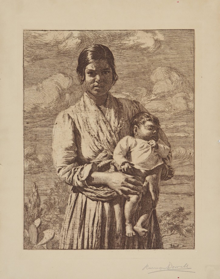 Gipsy with a child. Borrell Pla, Ramón (1876-1963). 1919. Precio: 500€