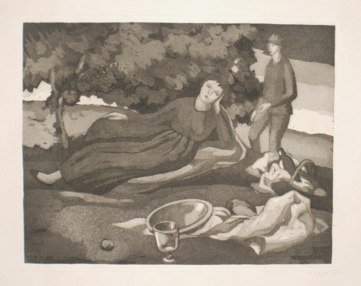 Still life with figures. Nogués i Casas, Xavier. 1917
