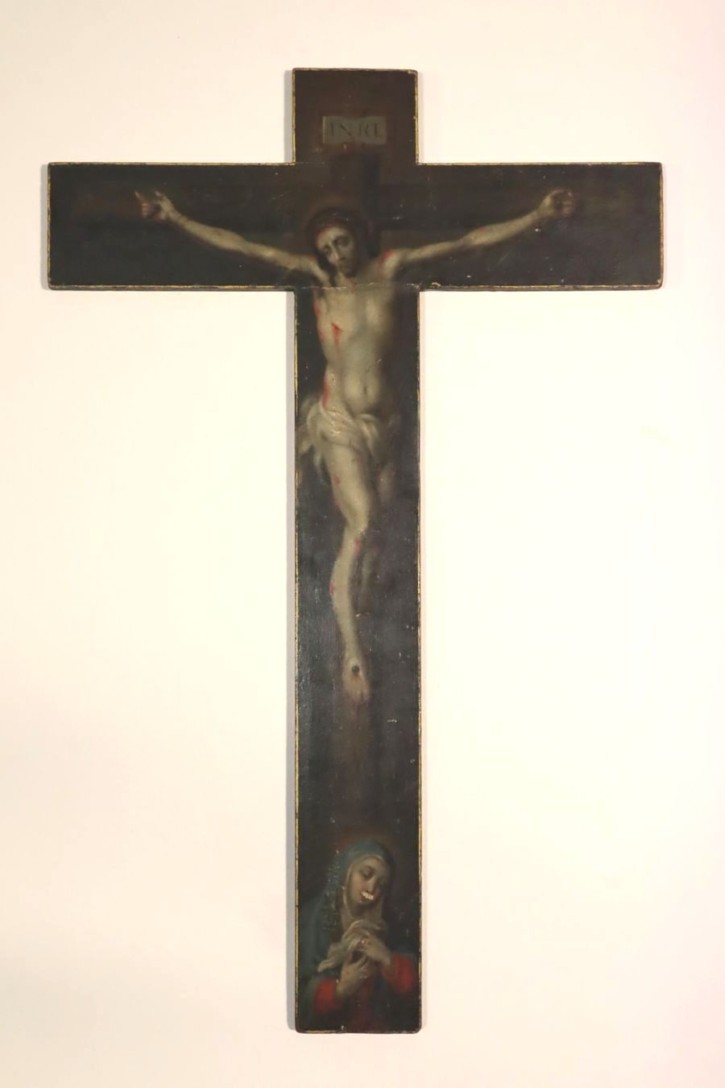 Painted cross with Christ crucified with Virgin. . . Precio: 2.500€