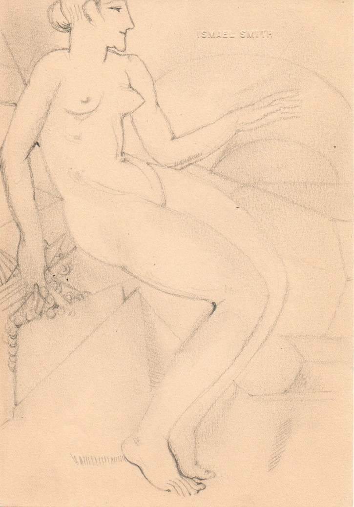 Desnudo con fondo cubista. Smith, Ismael. 1919. Precio: 600€