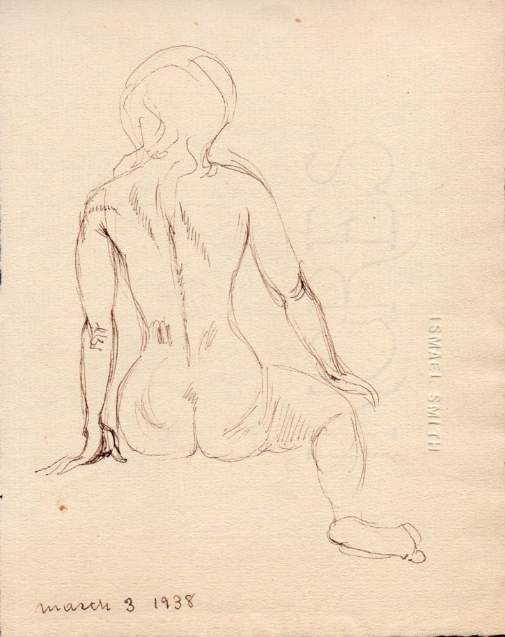 Desnudo de espaldas. Smith, Ismael. 1938. Precio: 600€