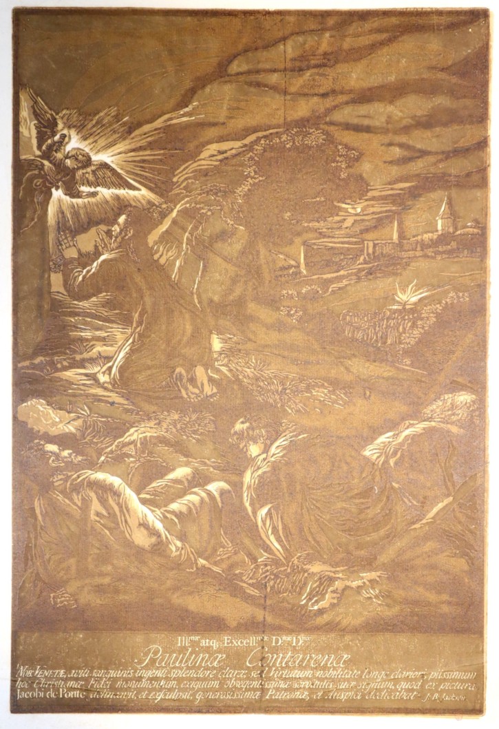 Visión de Cristo en el huerto de Getsemaní. Baptist Jackson, John - Tintoretto, Jacopo Robusti. Ca. 1742. Precio: 750€