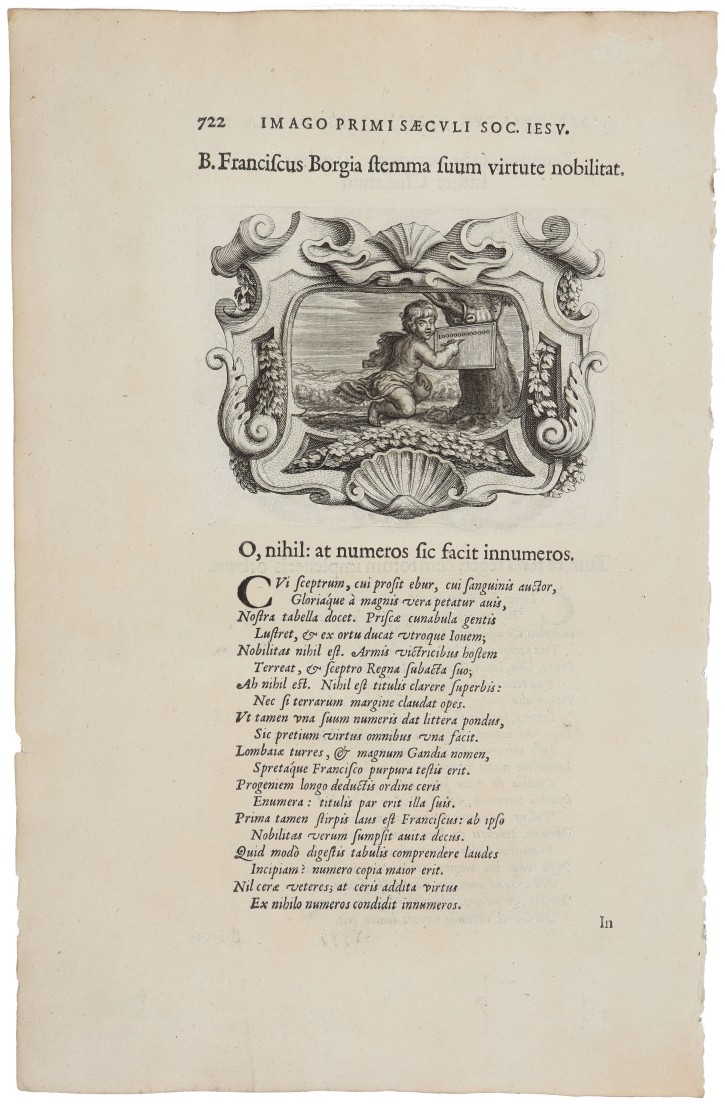 Xauerius, orbe peragrato, moritur in littore Chinarum / Tum te terra teget, cùm totum impleueris orbem. Galle, Cornelis (1576-1650) - Bolland, Johannes (1596-1665). 1640. Precio: 250€