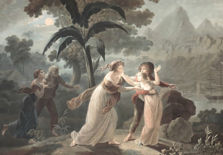 Historia de Paul y Virginia. Descourtis, Charles Melchior - Schall, Jean Frédéric - Blin, Pierre. 1795-1797. Precio: 400€
