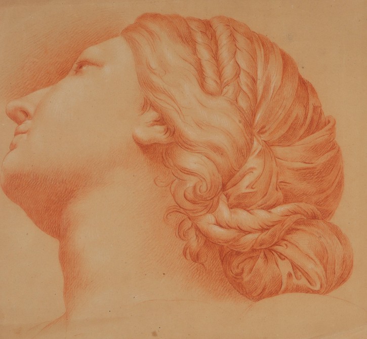 Study of headdress and head of a woman in profile. . Primer tercio siglo XIX. Precio: 1200€