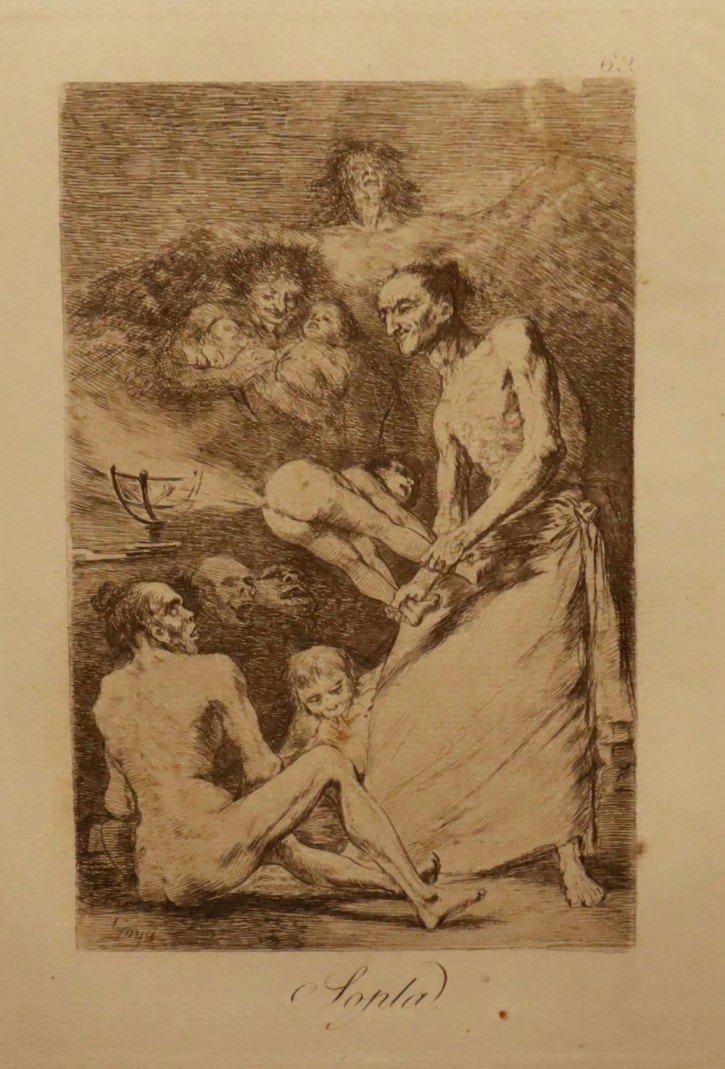 Sopla. Goya Lucientes, Francisco de - Calcografía Nacional. 1797-1799. Décima edición (1918-1928). Precio: 600€