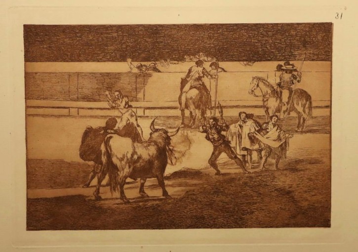 Banderillas de fuego. Goya Lucientes, Francisco de - Calcografía Nacional. 1816, Quinta edición (1921). Precio: 500€