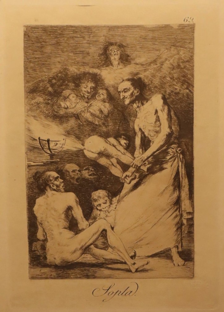 Sopla. Goya Lucientes, Francisco de - Calcografía Nacional. 1797-1799, 12ª edición (1937). Precio: 600€