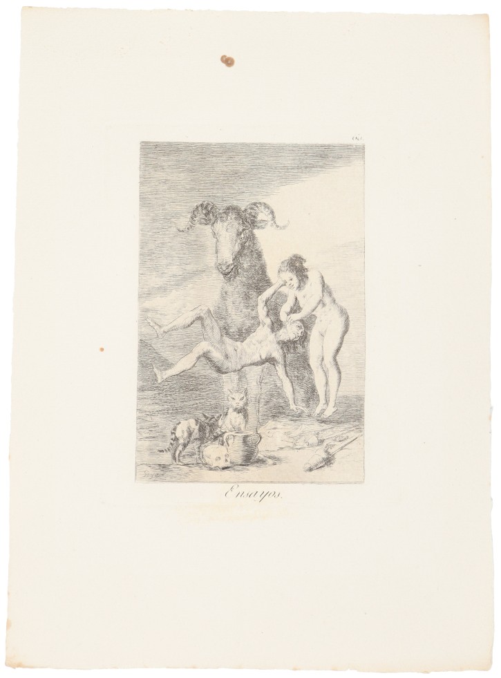 Ensayos. Goya Lucientes, Francisco de (1746-1828) - Calcografía Nacional. 1797-1799. Décima edición (1918-1928). Precio: 500€