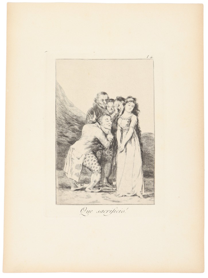 Que sacrificio!. Goya Lucientes, Francisco de (1746-1828) - Calcografía Nacional. 1881-1886. Precio: 900€