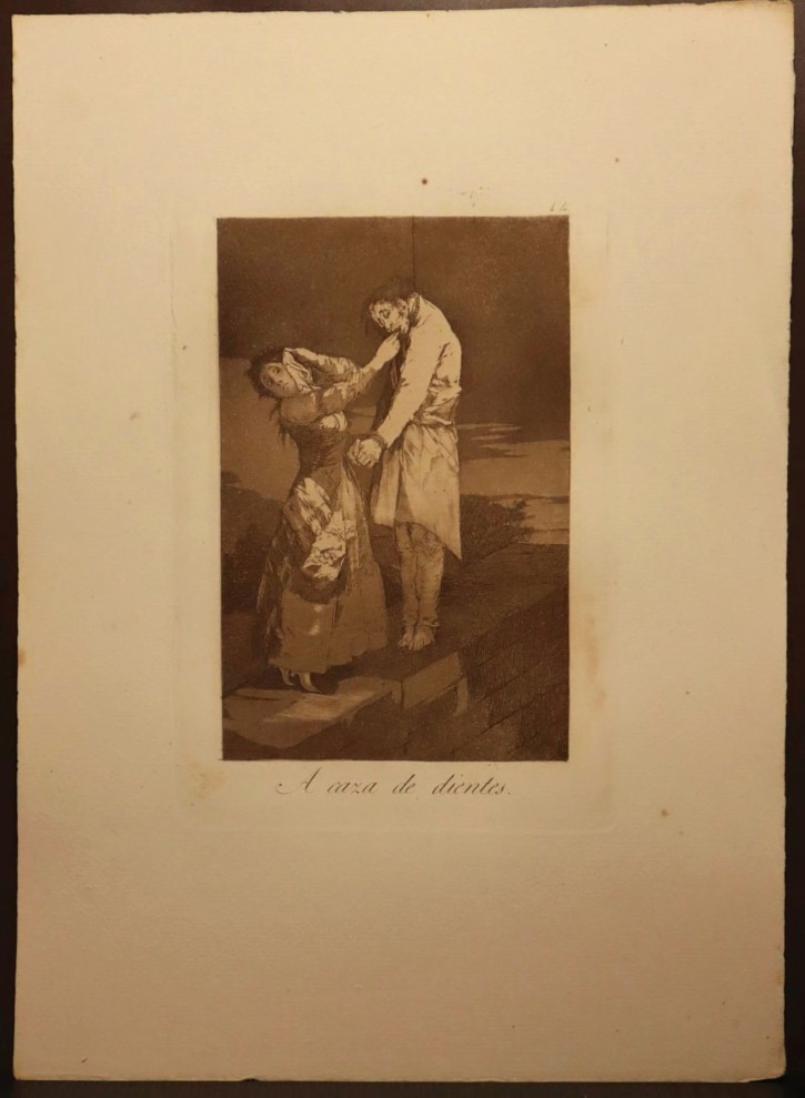 A caza de dientes. Goya Lucientes, Francisco de - Calcografía Nacional. 1797-1799. Décima edición (1918-1928). Precio: 600€