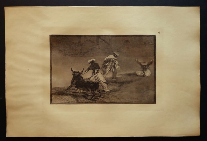 Capean otro encerrado. Goya Lucientes, Francisco de - Calcografía Nacional. 1816, Séptima edición (1937). Precio: 600€