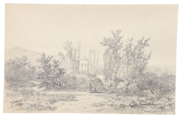 Rural landscape with figures. Rigalt i Farriols, Lluís (1814-1894). 1874. Precio: 500€