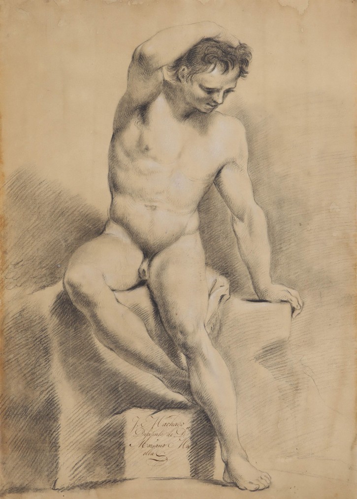 Study of sitting man. Machado y Salcedo, José. . Precio: 1200€