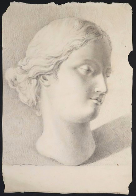 Estudio de cabeza femenina. Anónimo. Mediados siglo XIX. Precio: 500€