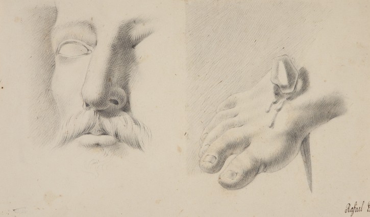 Face and foot study with nail. Esteve Vilella, Rafael (1772-1847). . Precio: 250€