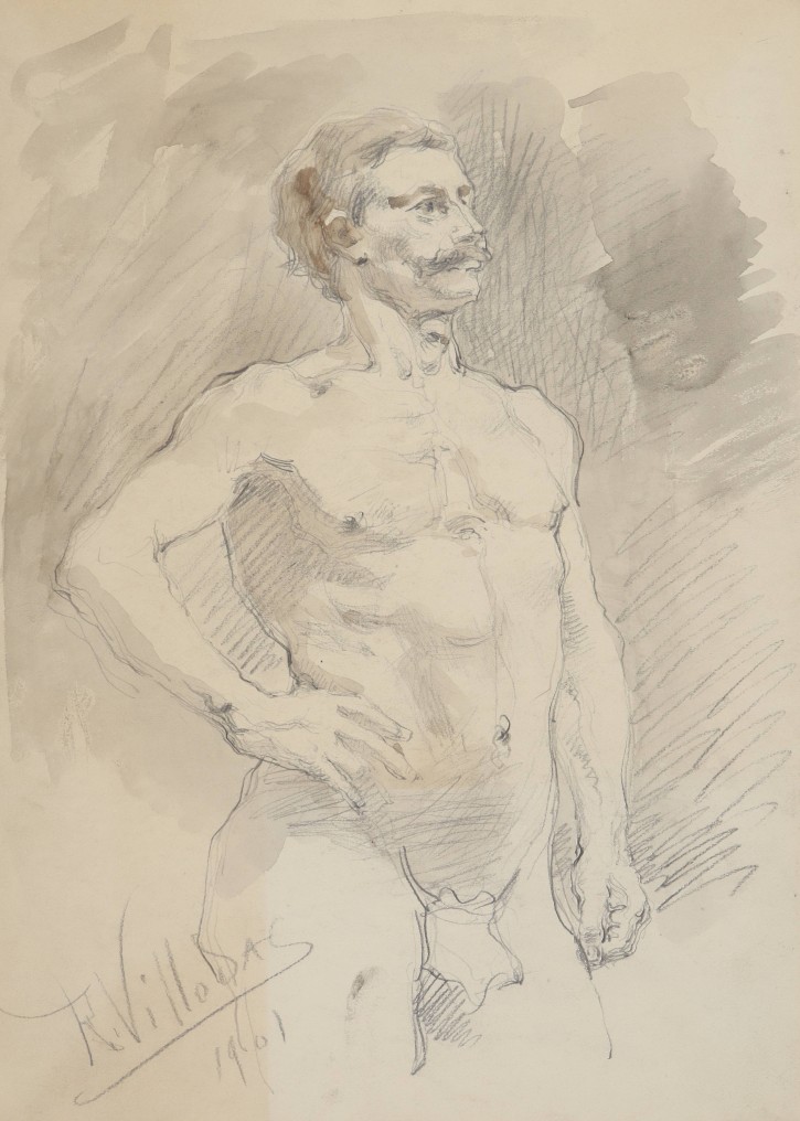 Male nude study. Villodas y de la Torre, Ricardo (1846-1901). 1901. Precio: 750€