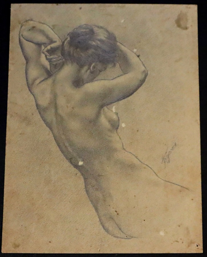 Mujer desnuda de espaldas. Anónimo. . Precio: 300€