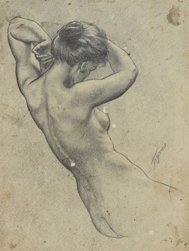 Naked woman showing her back. . . Precio: 300€