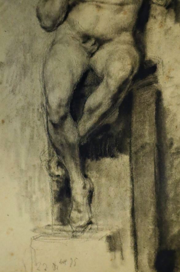 Hombre desnudo tocando el aulos. Anónimo. Último cuarto siglo XIX