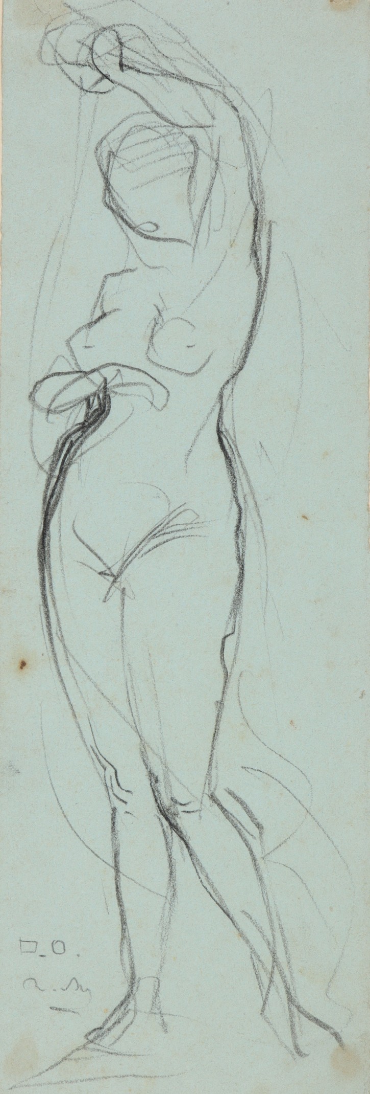 Mujer desnuda con el brazo estirado. Martí Alsina, Ramón (1826-1894). Ca. 1860-1870. Precio: 400€