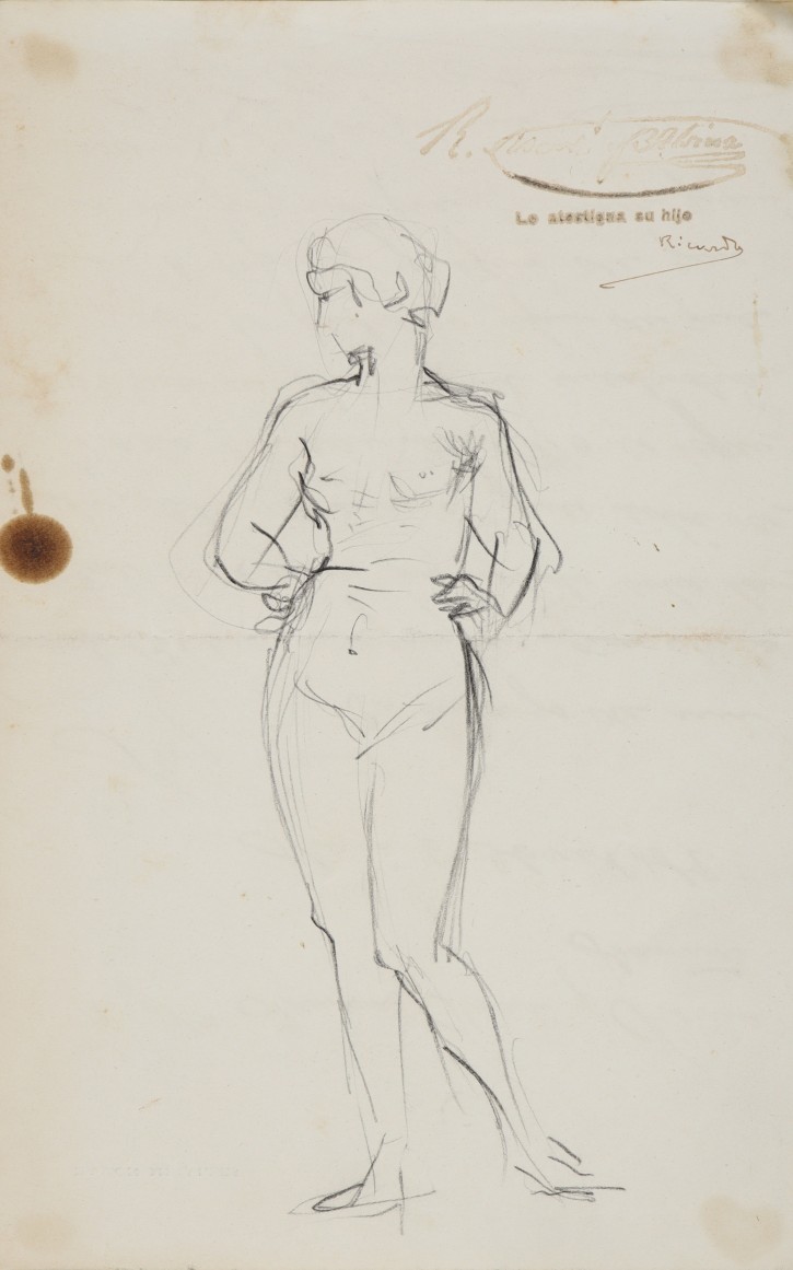 Mujer desnuda. Martí Alsina, Ramón (1826-1894). Ca. 1889. Precio: 500€