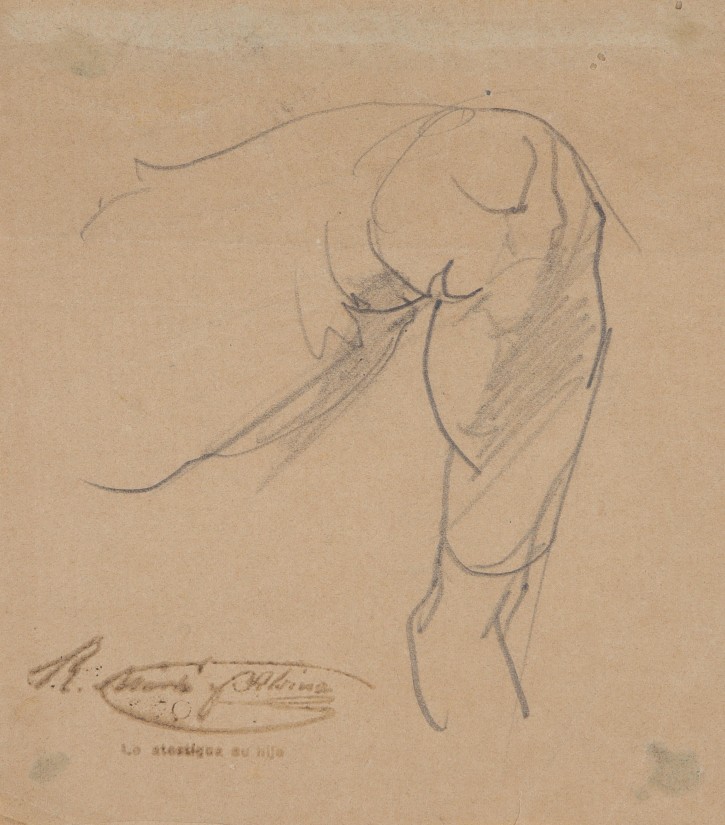 Estudio de pierna. Martí Alsina, Ramón (1826-1894). Ca. 1870. Precio: 750€
