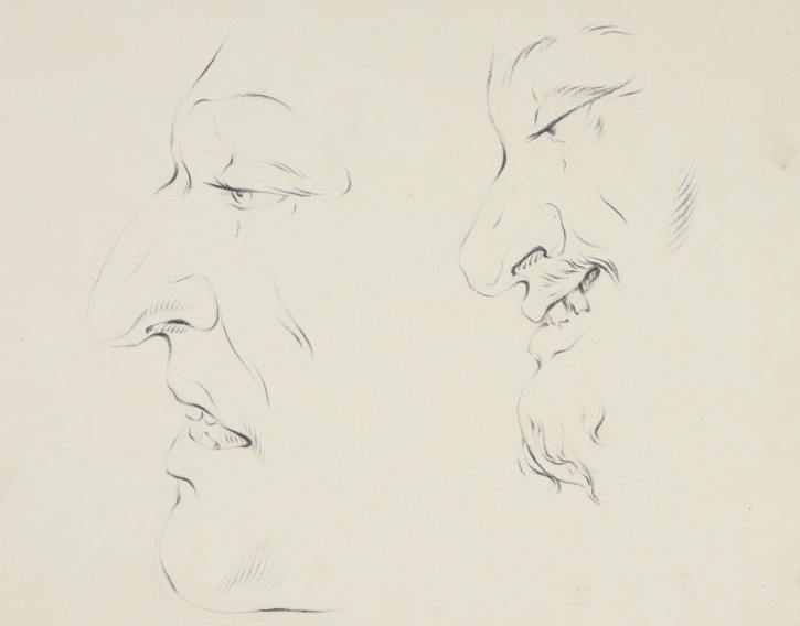 Study of two old faces in profile. . . Precio: 250€