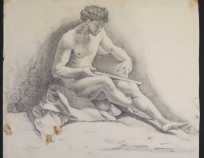Estudio de figura sentada desnuda