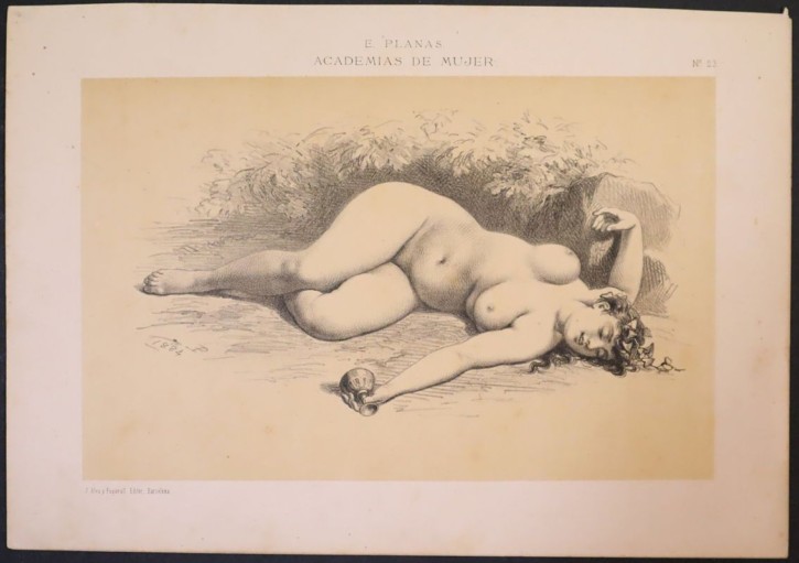 Mujer estirada. Planas, Eusebi - Aleu, J. y Frugarull. 1884