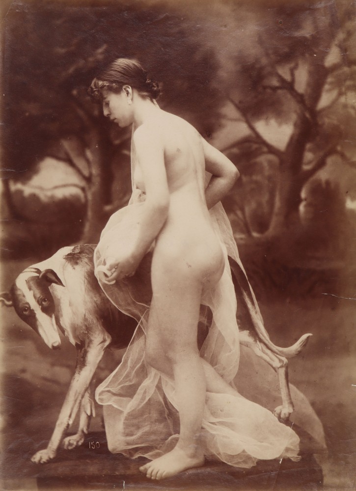 Naked woman with dog. . Ca. 1870-1880. Precio: 400€