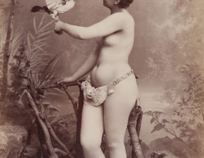 Mujer desnuda con pájaro