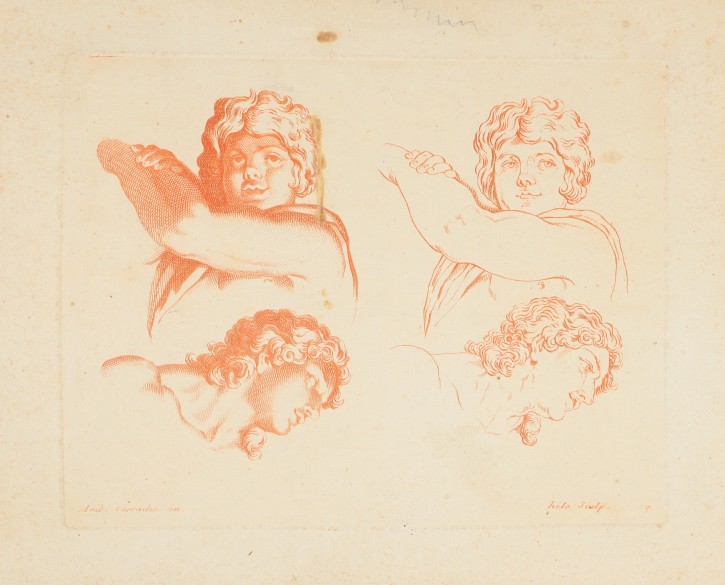 Studies of figures and heads. Helo - Le Brun, Charles (1619-1690). . Precio: 800€