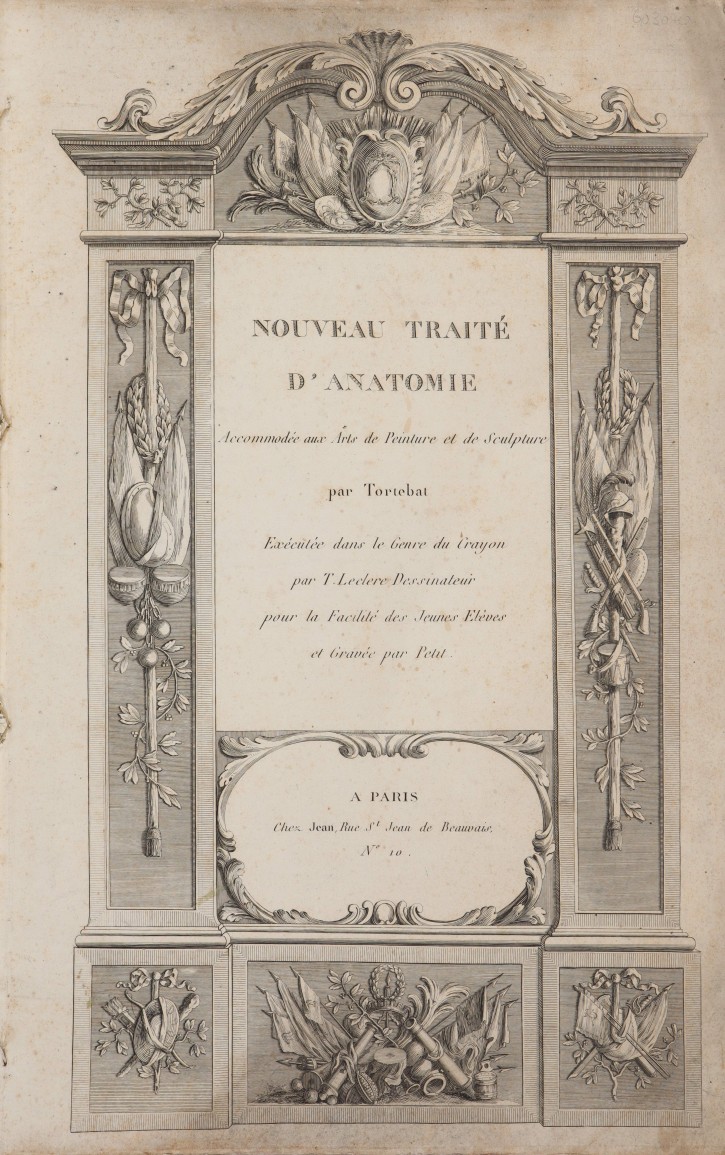 Libro "Nouveau Traité d’Anatomie accomodée aux Arts de Peinture et de Sculpture par Tortebat Executée dms le Genre du Crayon par T. Lecrere...". Le Clerc, Pierre Thomas. . Precio: 1500€